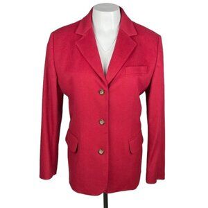 L.L. BEAN Vintage Wool Cashmere Blazer Sz 12P Red